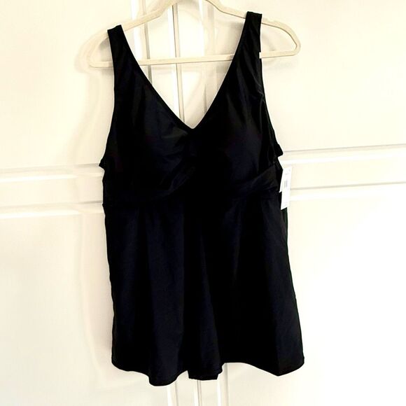 NWT Raisins Curve Trendy Plus Size Lucia Twist-Front Swimdress in black Size 22 - Picture 3 of 8